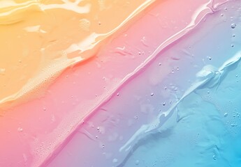 Vibrant abstract oil slick featuring iridescent colors and a bubble macro, with artistic swirls and a rainbow spectrum in close-up