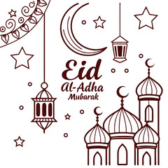 Obraz premium Eid Al Adha Mubarak vector illustration