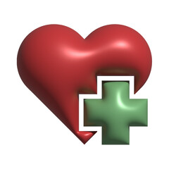 Heart with Green Medical Plus