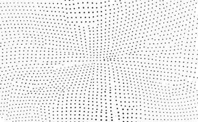 A vast expanse of black dots fills a white background creating a textured surface.