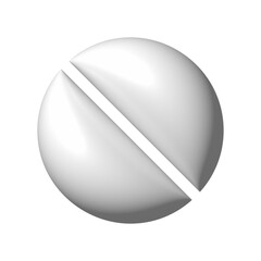White Round Pill with Score