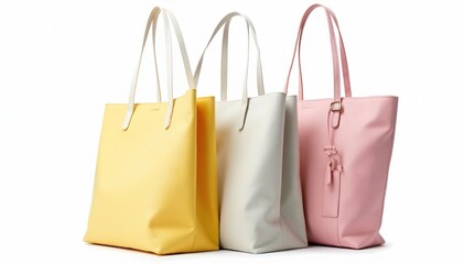 Stylish tote bag, isolated on white background, studio shot, elegant