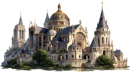 Budapest's gothic Parliament Building stands as a European landmark near the old Cathedral of the Holy Cross