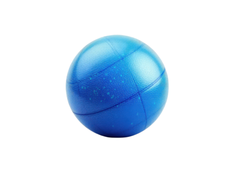 A textured blue ball with visible seams.