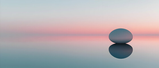 Peaceful Sunset Sphere Reflection On Calm Water