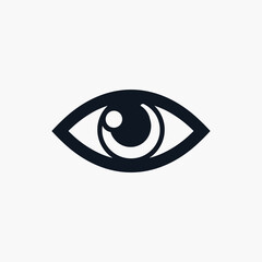 eye icon with black outline  high resolution image