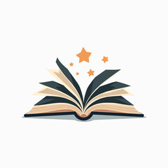 colorful book with stars illustration