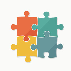 Fototapeta premium colorful puzzle pieces connected together