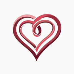 vibrant pink heart icon with swirl design  digital artwork