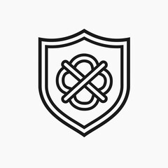 shield icon with cross design in black and white
