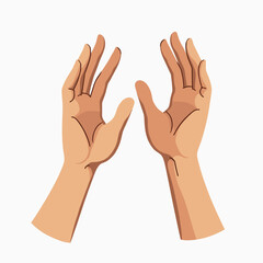 Obraz premium hands in prayer position cartoon illustration