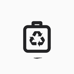 recycling pill container with black and white design