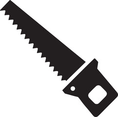 hand saw silhouette, black and white silhouette, vector and illustration