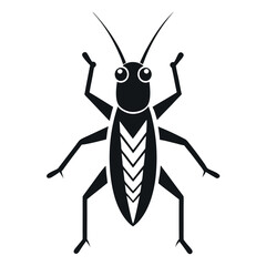 vector silhouette icon illustration of a bug on white background