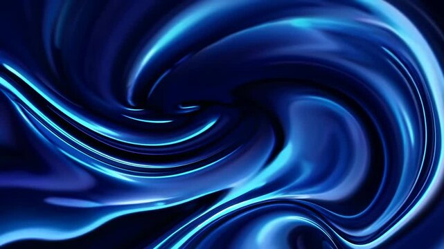 Mesmerizing blue swirl: dynamic abstract liquid motion in high definition