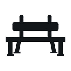 vector silhouette icon illustration of a bench on white background
