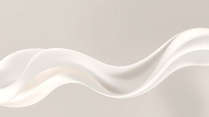 グレージュの背景に浮かぶ白い液体アート