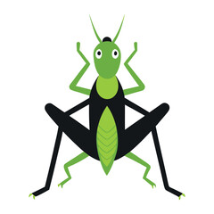 green grasshopper isolated icon on a white background