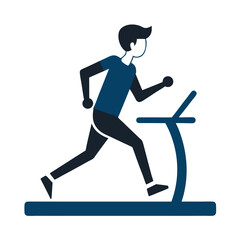 Fototapeta premium running man silhouette isolated icon on white background 