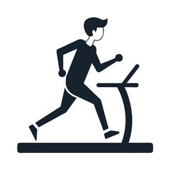 runner running silhouette icon on white background