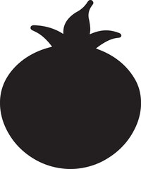 pomegranate fruit silhouette, black and white silhouette, vector and illustration