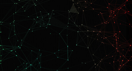 Fototapeta premium Connected Network: A Dark Abstract Background with Interlinked Nodes