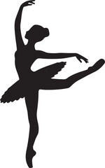 Elegant Ballet Dancer Silhouette Graceful Pose Artistic Dance Performance.