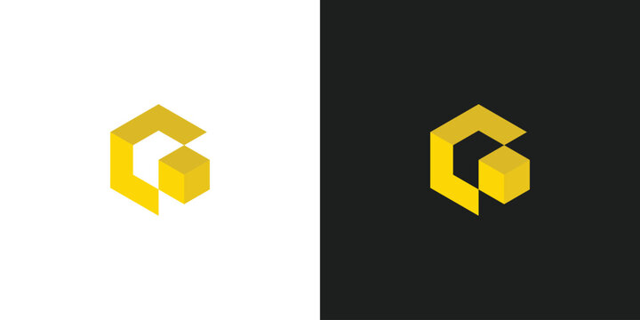 Letter C Cube Package or Box Logo Design