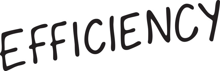 A white rectangle displays the word 'Efficiency' in bold black lettering.