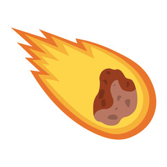 Asteroid Vector Illustration. Falling Meteor. Vector Art in Cartoon Style.