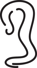 A flowing continuous black forms a graceful abstract shape.