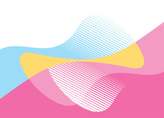 Color pattern of abstract petals in pastel colors: yellow, pink, blue and turquoise. Vector background for advertising, announcements, packaging. Design element. Tenderness, touch, energy