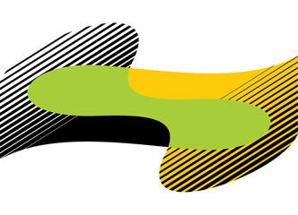 Colorful pattern of liquid striped shapes: yellow, green and black. Sports Vector background for advertising, announcements, posters. Vector Design Element. Abstract background