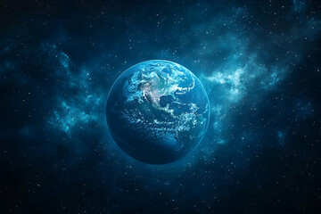 A celestial view of earth in space.