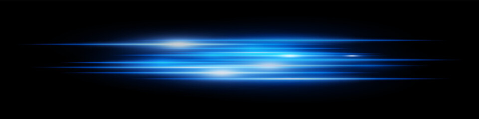 Blue lowing speed lines with blur flare effects on dark. Great for sci-fi scenes, racing visuals, futuristic speed transition, neon acceleration and motion design concepts.