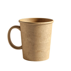 Brown eco-friendly cup with a handle, designed for hot or cold beverages.
