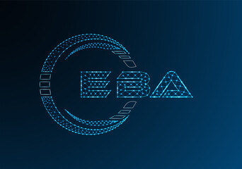 EBA low poly letter logo vector design. EBA lower poly logo design. Low poly logo.