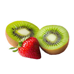 Fresh kiwi and strawberry halves (2)
