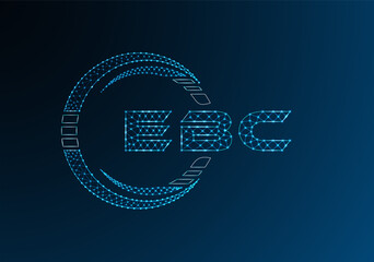 EBC low poly letter logo vector design. EBC lower poly logo design. Low poly logo.