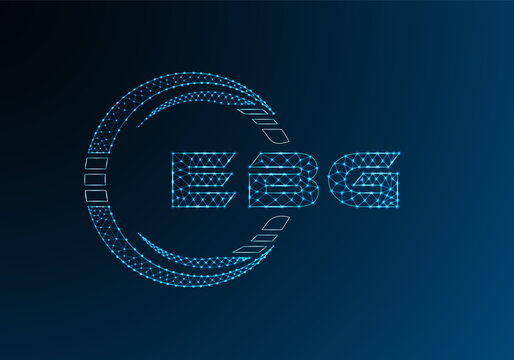 EBG low poly letter logo vector design. EBG lower poly logo design. Low poly logo.