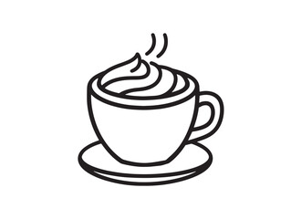 Minimalist Cappuccino Line Art Perfect for Coffee Branding and Design