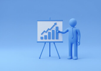 Presenting Increasing Chart on Easel with Pointer