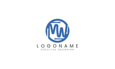 Minimalist MW Logo for Branding and Identity.