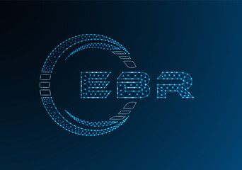 EBR low poly letter logo vector design. EBR lower poly logo design. Low poly logo.