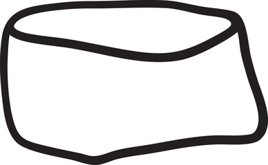 A simple outlined shape resembling a rounded loaf of bread.