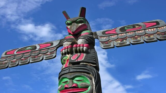 First Nation Totem Poles in British Columbia, Canada  