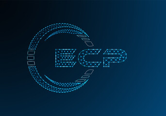 ECP low poly letter logo vector design. ECP lower poly logo design. Low poly logo.