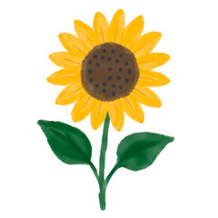 水彩画ひまわりイラスト