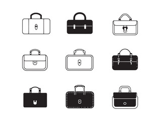 Minimalist Briefcase Line Art Vector for Office Presentations
