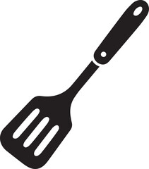 Spatula Silhouette Vector | Kitchen Tool, Cooking Utensil & Flip Icon in Black Vector